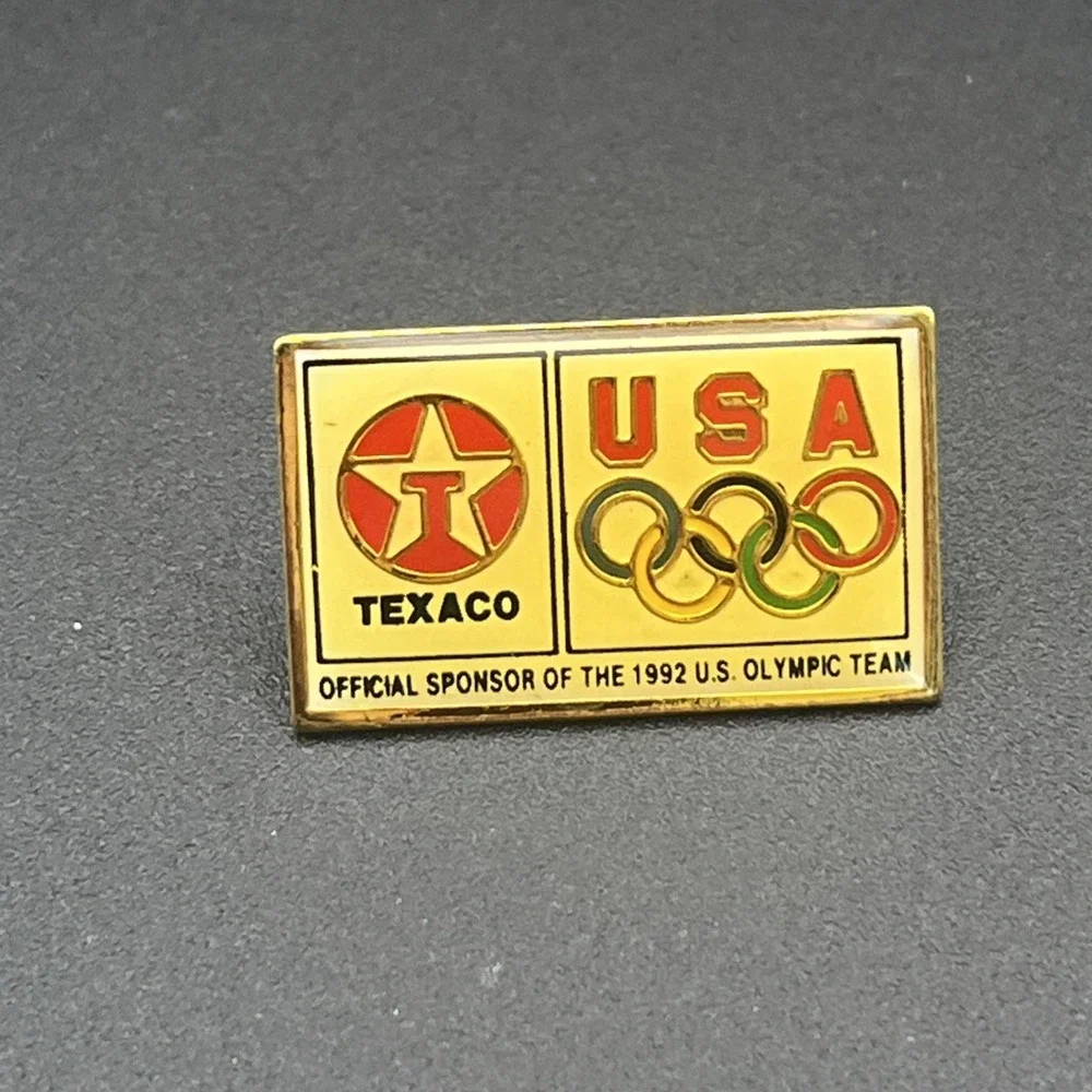 Vintage 1992 Barcelona Summer Olympics‎ Texaco Team USA Sponsor Lapel Hat Pin